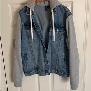Denim Hoodie Jacket Size: Large